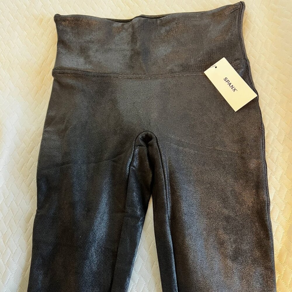 New SPANX Faux Leather Fleece Lined Leggings